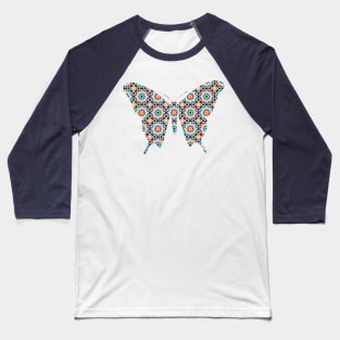 Butterfly Silhouette with Pattern Baseball T-Shirt